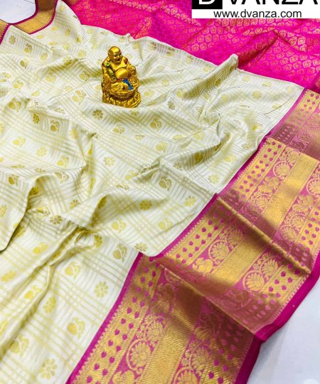 Trendy White Kanchipuram Silk Traditional saree dvz0003503