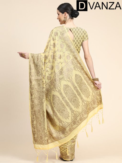 Trendy Yellow Cotton silk woven saree dvz0003260-4