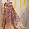 Unique Maroon silk saree for wedding Ceremony dvz0003537
