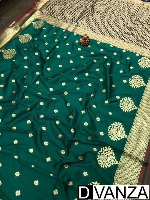 Unique green Super Soft Banarasi Silk Fancy Saree dvz0003500-2