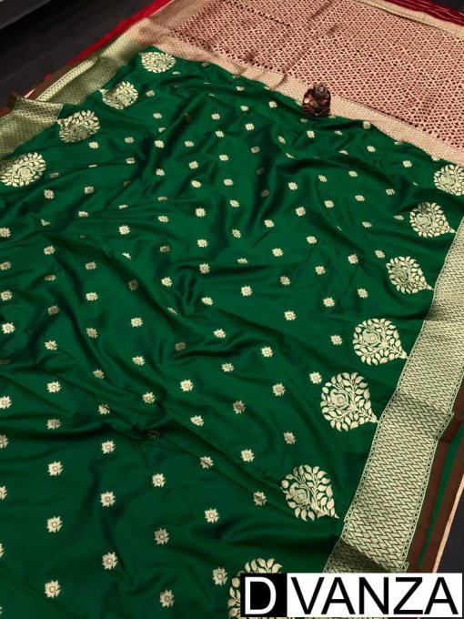 Unique green Super Soft Banarasi Silk Fancy Saree dvz0003500