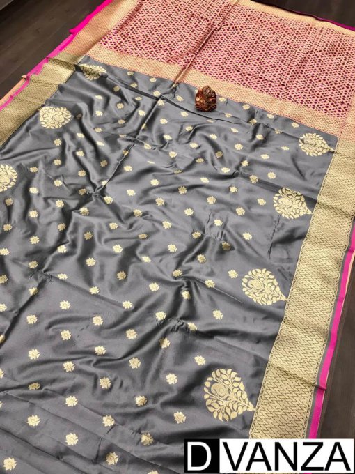 Unique grey Super Soft Banarasi Silk Fancy Saree dvz0003500