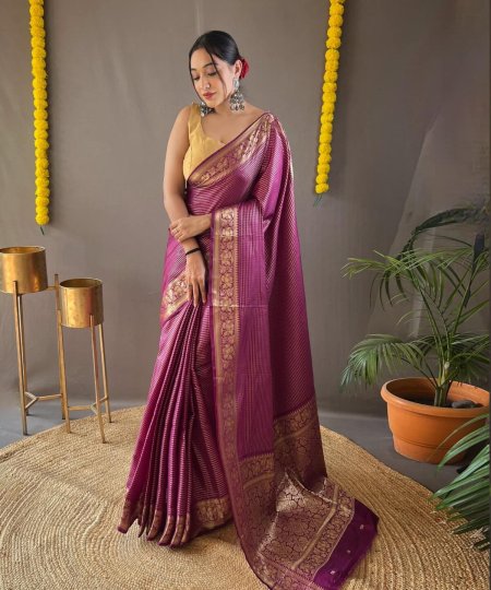 Unique magenta color woven Silk Saree dvz0003994-3