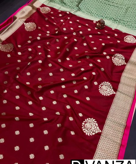 Unique maroon Super Soft Banarasi Silk Fancy Saree dvz0003500