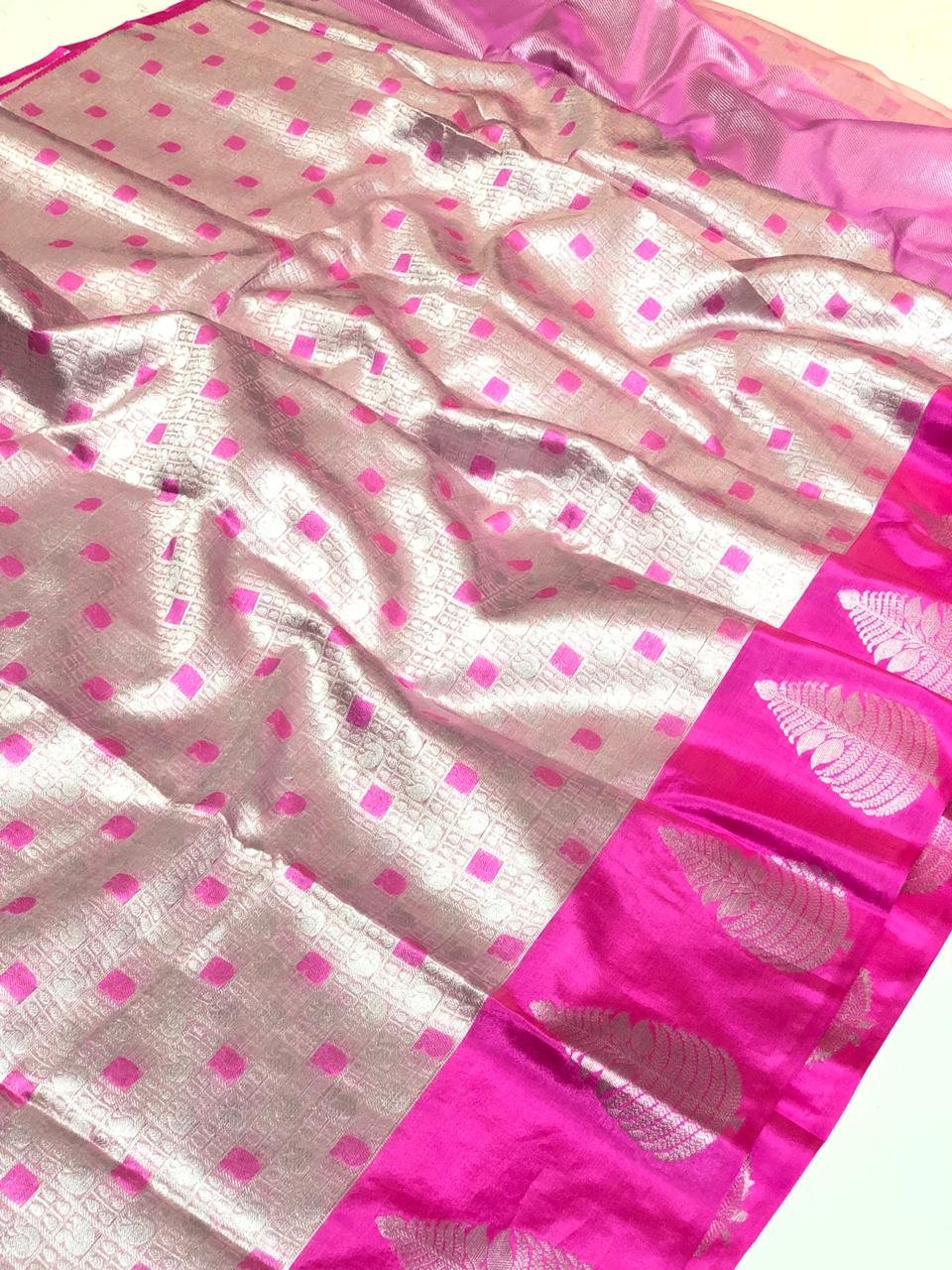 Women's Exclusive kora muslin weaving saree (Pink) dvz0001584 Women's Exclusive kora muslin weaving saree (Pink) dvz0001584