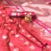 Women's Gorgeous Peach Lichi Silk indian Saree dvz0002424