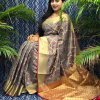 Women's Grey Kanchipuram silk saree dvz0002361