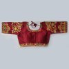 Women's Heavy phantom cloth with thread work and diamond handwork Blouse (maroon) dvz0001027