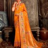 Women's Orange Soft Silk Traditional Saree in dvz0002390