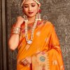 Women's Orange Soft Silk Traditional Saree in dvz0002390-2