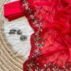 Womens Trendy Embroidered Georgette Saree DV414-2