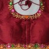 Women's maroon Heavy phantom cloth with thread work and diamond handwork Blouse Front image dvz0001027