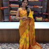 Yellow Party wear soft silk Banarasi Ikat Weaving saree dvz0003756