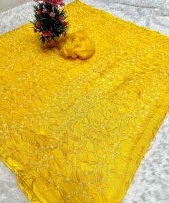 Yellow Soft silk Bandhani saree DV421-1
