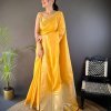Yellow Trendy Zari Woven Cotton Saree DV412-2