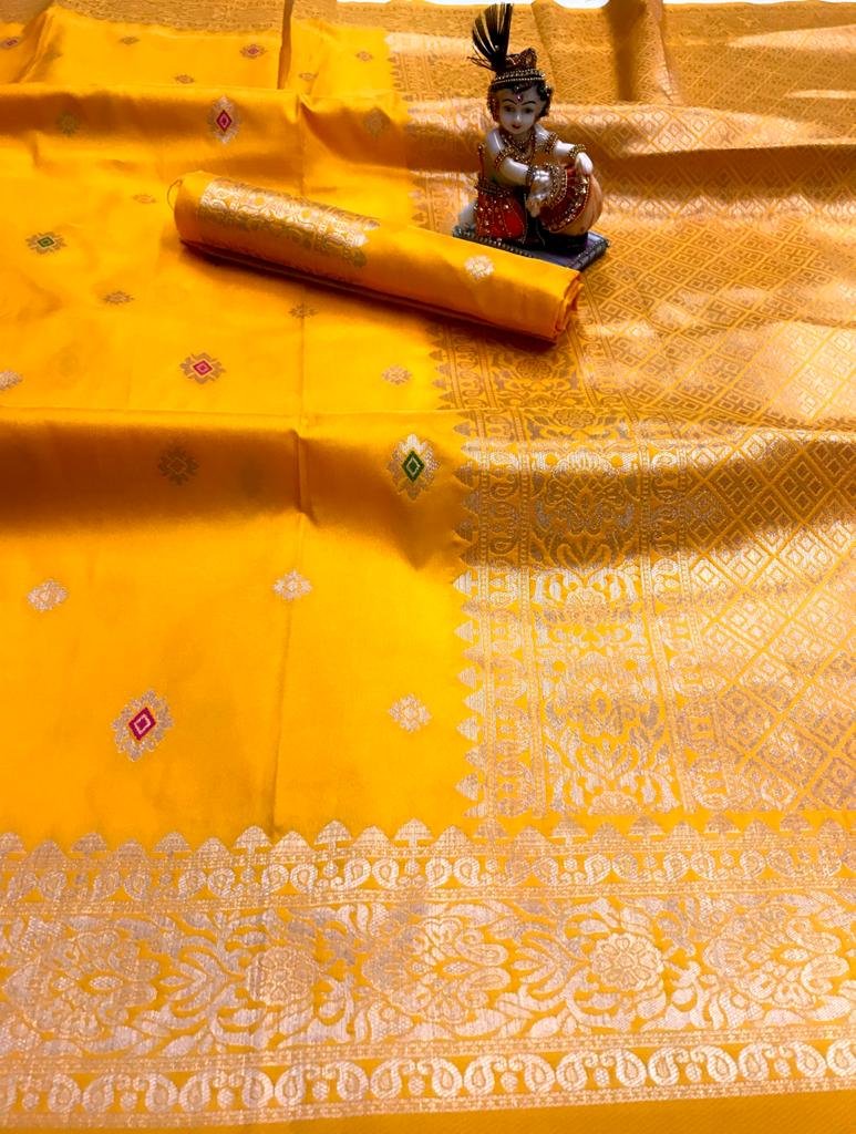 Yellow lichi silk Traditional Saree dvz0001815 Yellow lichi silk Traditional Saree dvz0001815