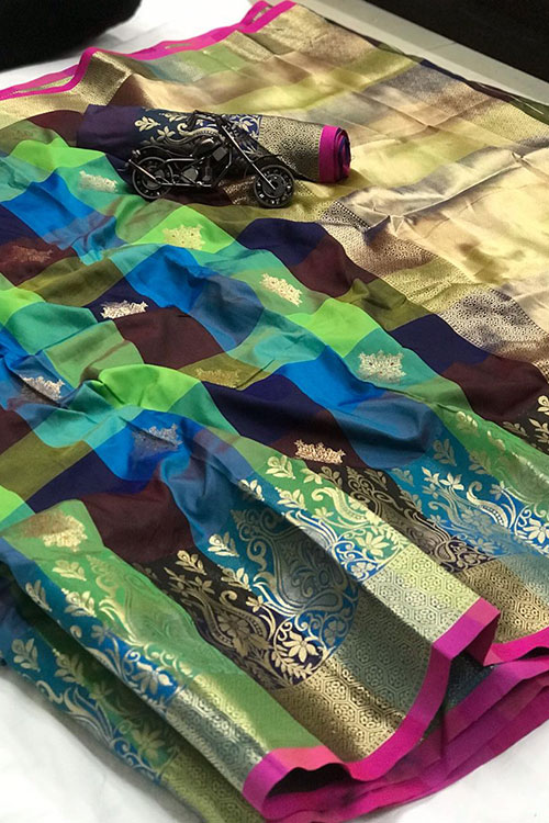Online Banarasi Weaving Handloom silk Extra ordinary saree design dvz0001007