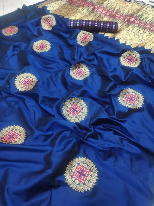 Blue coloured Attrective South indian Style saree