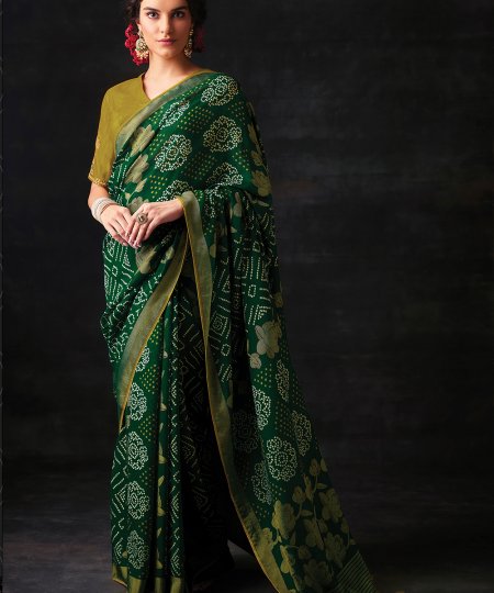 Brasso Silk Bandhani Printed Paithani Silk Saree online only - dvz0003425