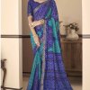 Buy Bandhani Printed Chiffon Saree with Attached Border, Jari, and Tassels Online in Best Quality - dvz0003805