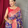 Beautiful Kalamkari Paithani Silk Saree Online India (2022) - dvz0003382