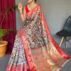 Beautiful Kalamkari Paithani Silk Saree Online India (2022) - dvz0003384
