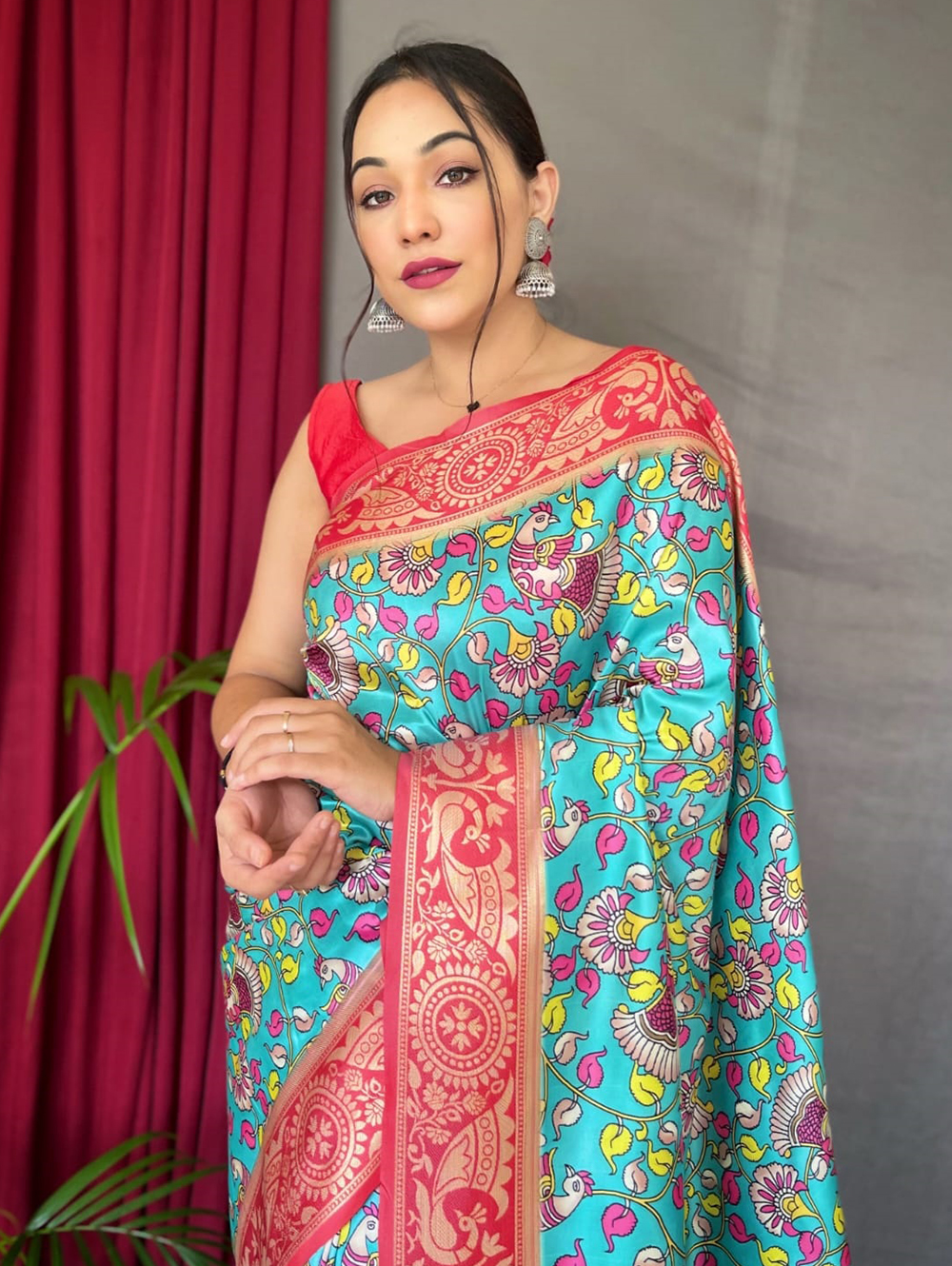 Paithani Silk Saree Kalamkari best qaulity Online (2022) - dvz0003386