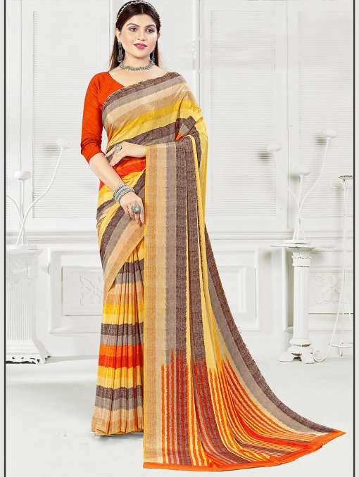 Daily Wear Silk Crepe Saree Online only on dvanza.com- dvz0003426