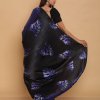 digital printed satin silk saree (Black)-dvanza-dvz0001352