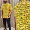 Divine Mahakal and Om Print Half Sleeves Short Cotton Kurta dvz0003771