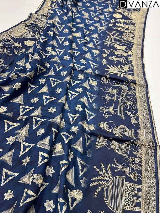 Dola Silk with Varli Zari Weaved Border - Elevate Your Wardrobe with Elegance