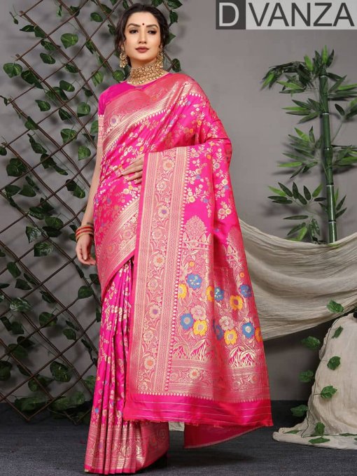 dvanza Dark Pink color traditional branded saree dvz0003521