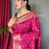dvanza Latest pink Festive wear Silk Woven Saree DVZ0003496-3