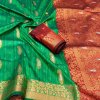 dvanza Trendy Green Soft Silk Saree DVZ0003502