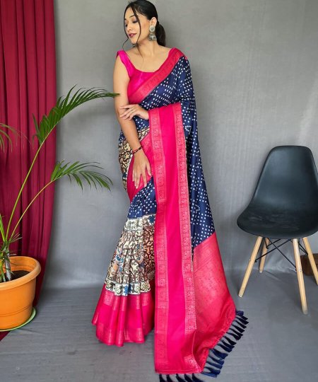 dvanza latest kalamkari silk saree dvz0003433