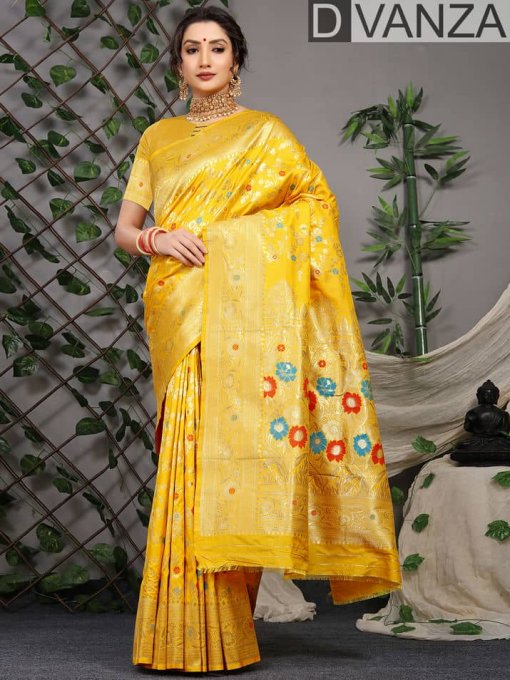 dvanza yellow color Stunning party wear saree dvz0003521