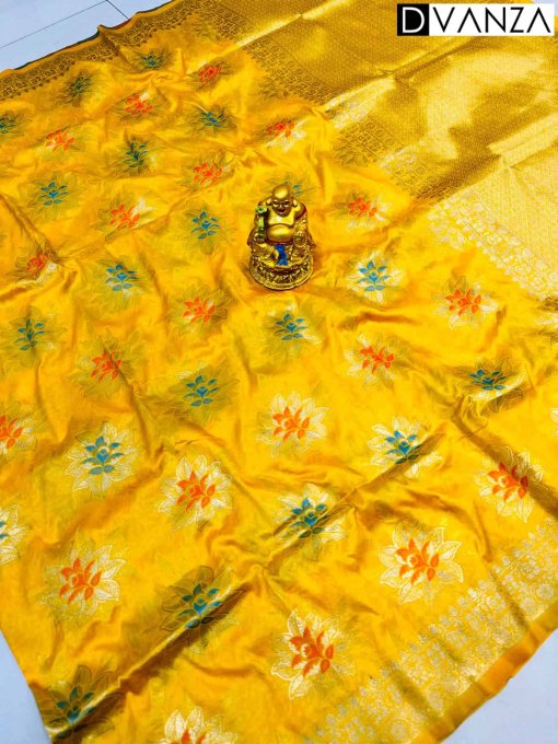 dvanza yellow silk saree dvz0003559