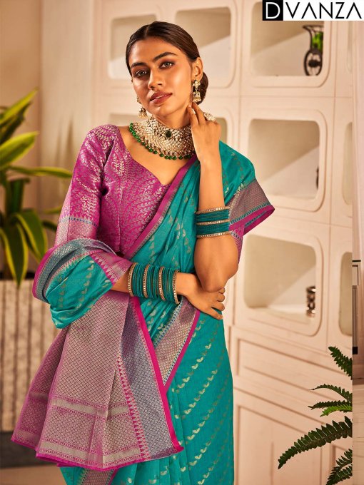 Elegance Unveiled: Shop Banarasi Silk With Weaving Online - dvz0003872