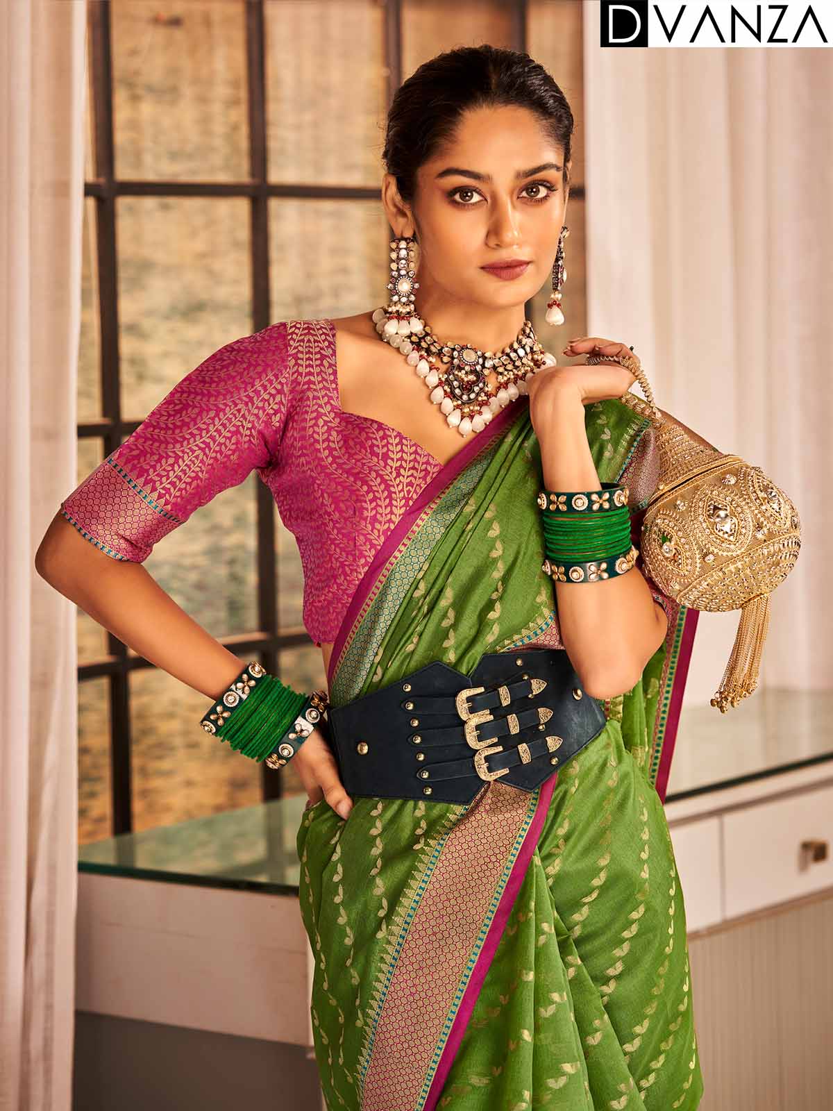 Elegance Unveiled: Shop Banarasi Silk With Weaving Online - dvz0003872