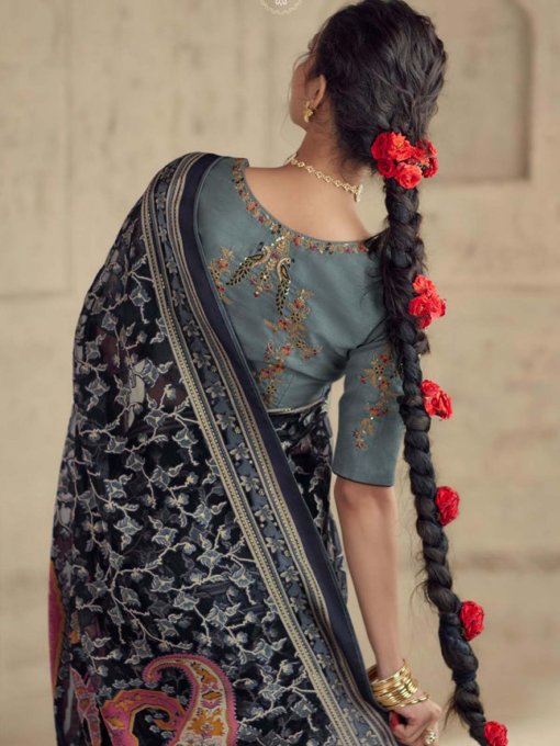 Elevate Your Elegance with Pure Premium Organza Onyx Brasso Saree - dvz0003837