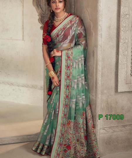 Elevate Your Elegance with Pure Premium Organza Onyx Brasso Saree