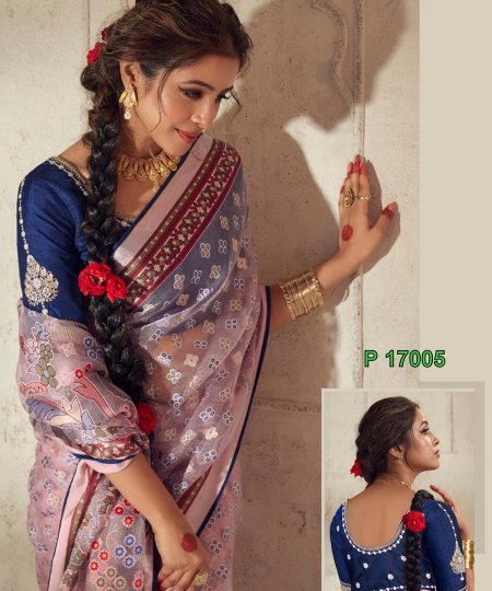 Elevate Your Elegance with Pure Premium Organza Onyx Brasso Saree - dvz0003843