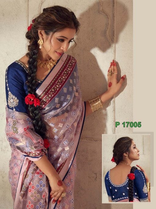 Elevate Your Elegance with Pure Premium Organza Onyx Brasso Saree - dvz0003843