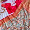 Explore Tusser Silk Kalamkari Sarees with Banaras Border - dvz0003926