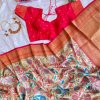 Explore Tusser Silk Kalamkari Sarees with Banaras Border - dvz0003928