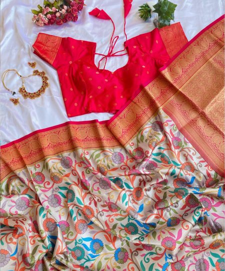 Explore Tusser Silk Kalamkari Sarees with Banaras Border - dvz0003928