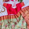 Explore Tusser Silk Kalamkari Sarees with Banaras Border - dvz0003932