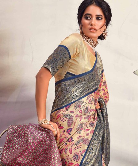 Exquisite Dharamavaram Silk Kalamkari Printed Sarees Unbeatable Prices