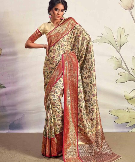 Exquisite Dharamavaram Silk Kalamkari Printed Sarees Unbeatable Prices