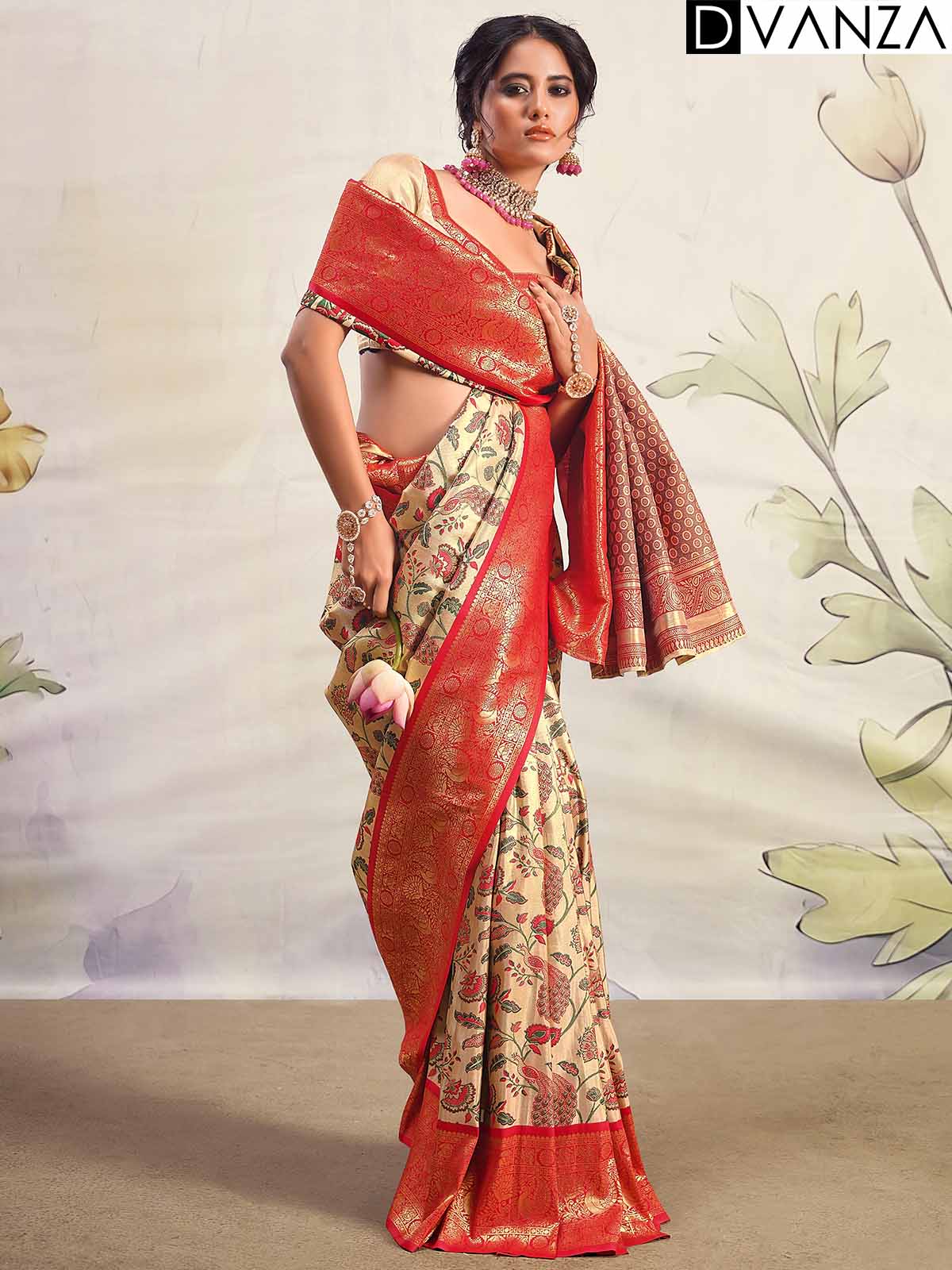 Exquisite Dharamavaram Silk Kalamkari Printed Sarees Unbeatable Prices